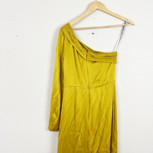 Flor et.al One Sleeve Gold High Low Gown Dress Size 2 - Picture 6 of 7
